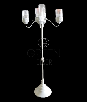 CANDELABRO 5 FIAMME BIANCO